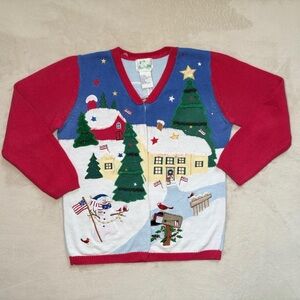 Vintage Quacker Factory Holiday Winter Cardigan Sweater